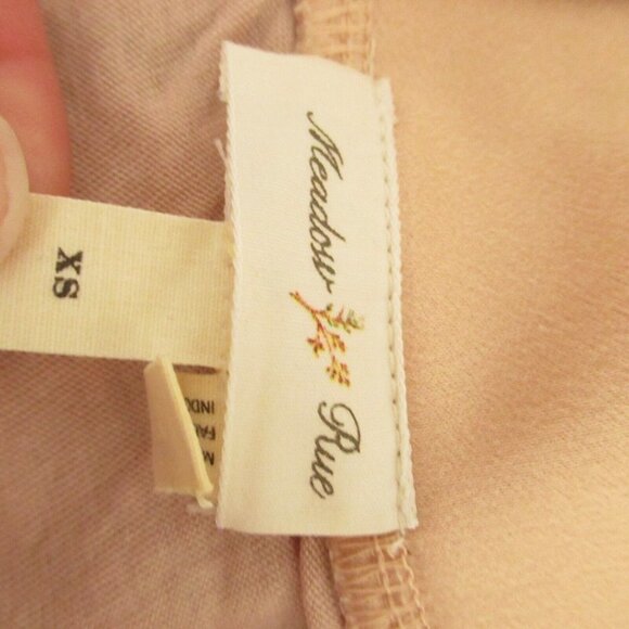 Anthropologie Meadow Rue Top XS X Small Blush Pink Puff Sleeve Square Neck - Picture 5 of 5